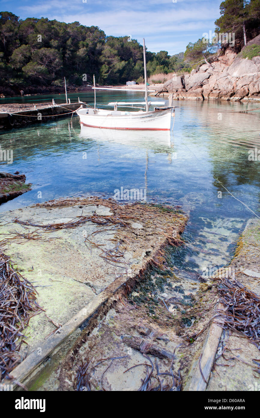 Mestella cove in Sant Carles de Peralta, Ibiza, Illes Balears, Spagna Foto Stock