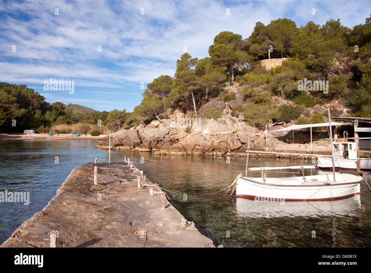 Mestella cove in Sant Carles de Peralta, Ibiza, Illes Balears, Spagna Foto Stock