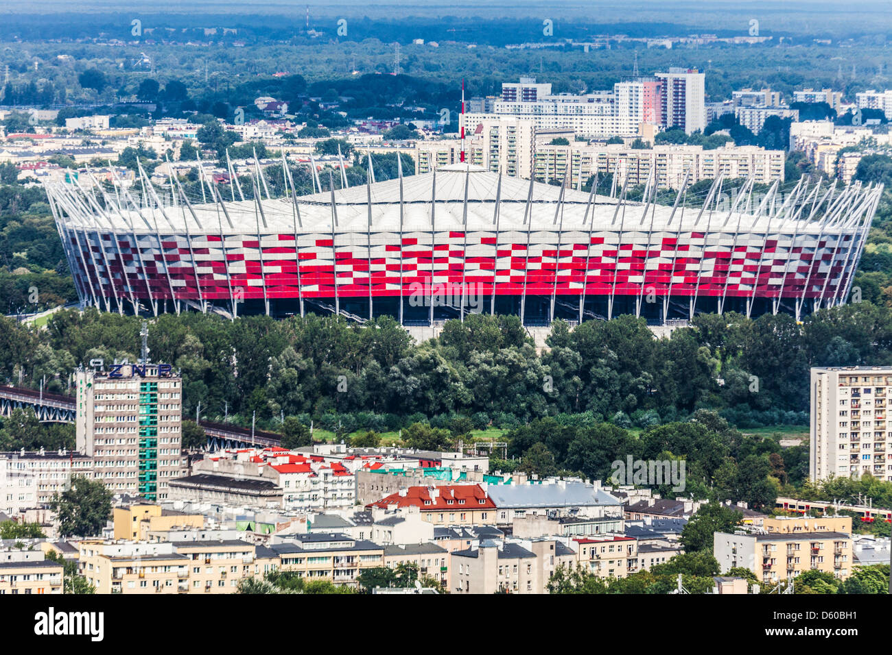 Vista del National Stadium, Stadion Narodowy di Varsavia, Polonia. Foto Stock