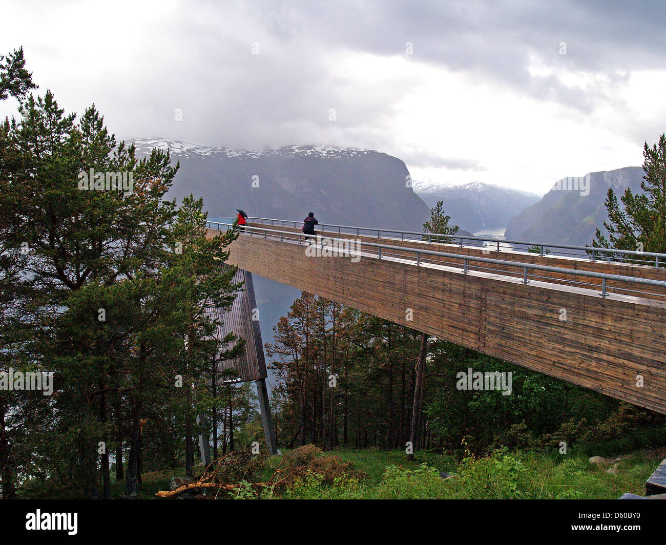 Il Stegastein si affacciano,Aurland Fjord,NORVEGIA Foto Stock