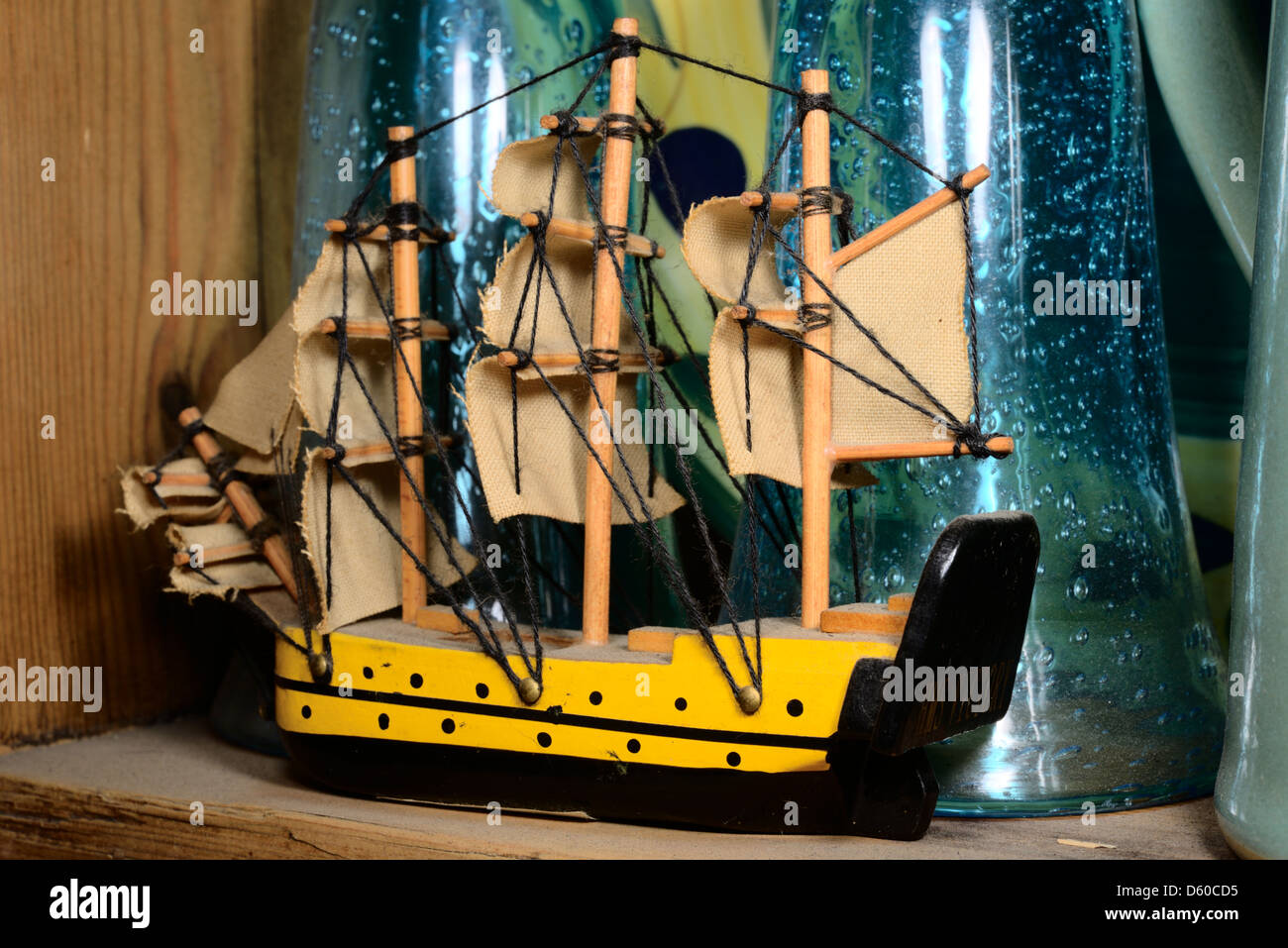 Modello ornamentale di nave a vela, HMS Victory. Foto Stock