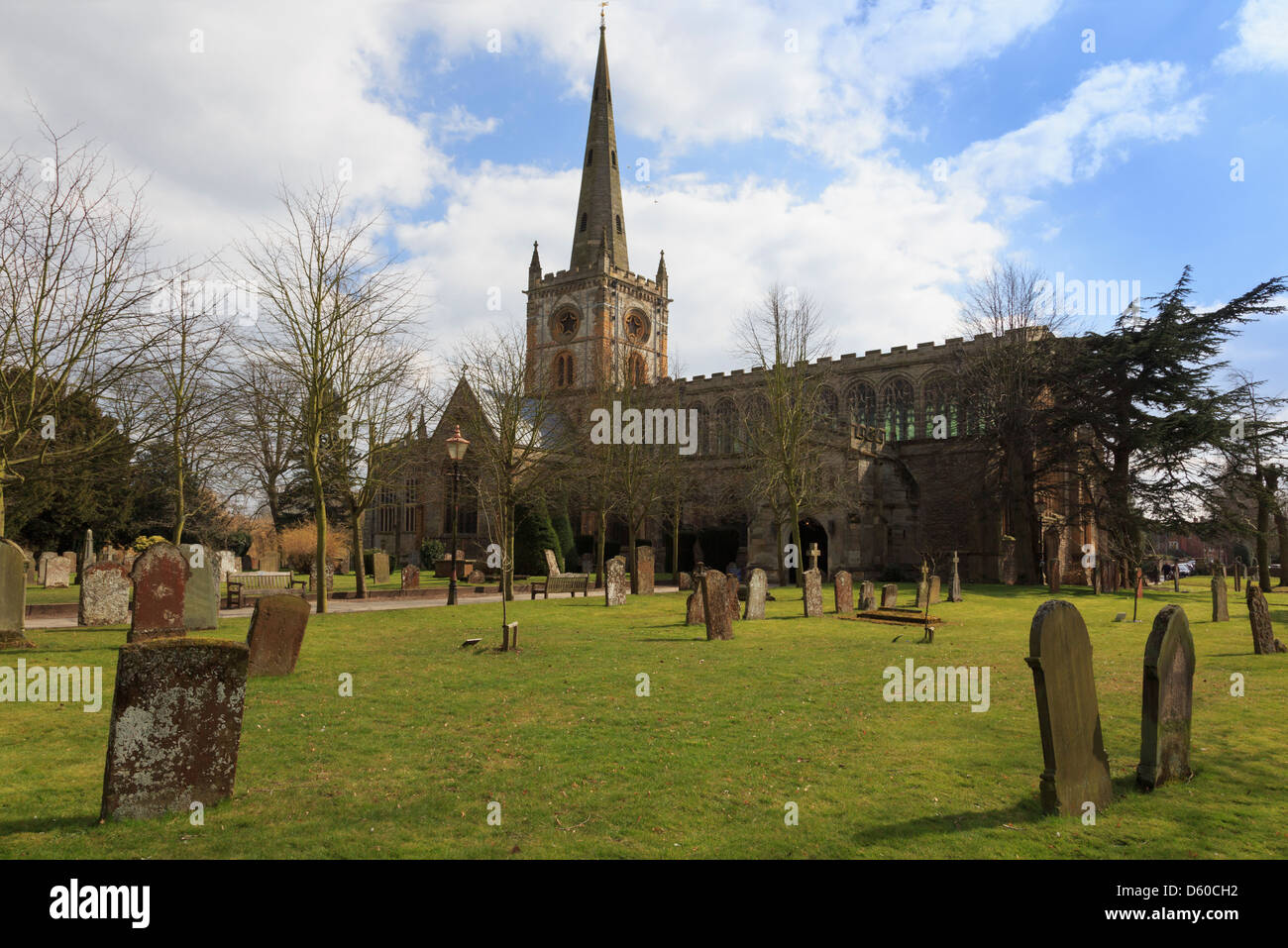 Chiesa della Santa Trinità dove William Shakespeare è sepolto a Stratford-upon-Avon, Warwickshire, Inghilterra, Regno Unito, Gran Bretagna Foto Stock