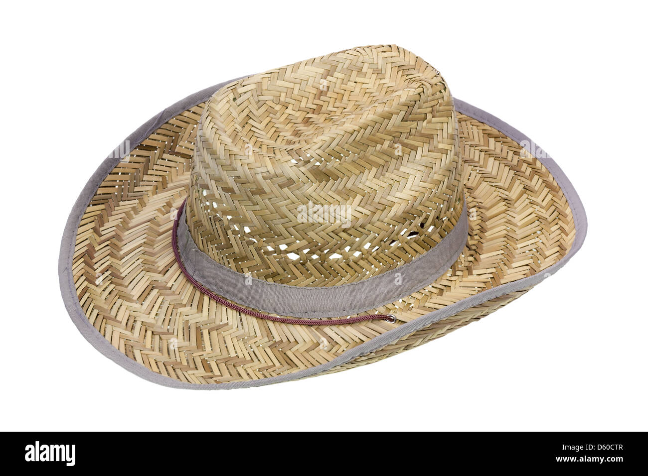 Rustico cappello da cowboy realizzato ​​of paglia Foto Stock