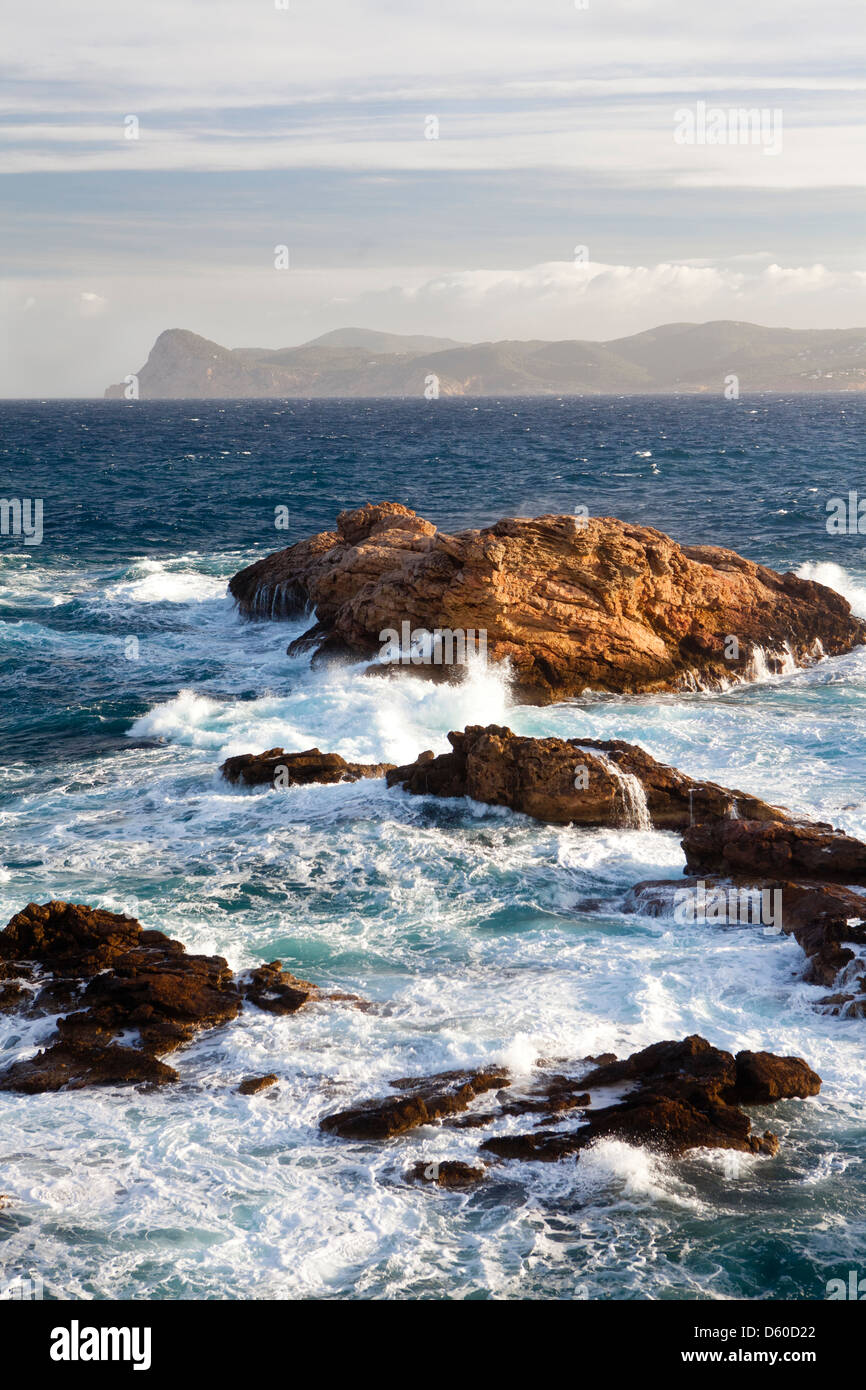 Punta de Sa Torre cape, Ibiza, Illes Balears, Spagna Foto Stock