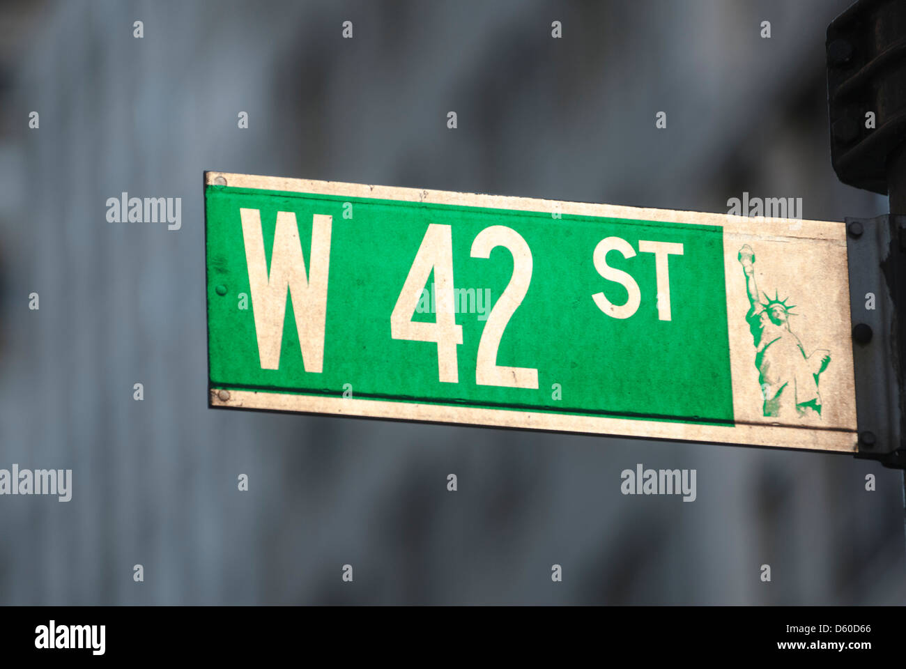 West 42 nd Street, Fourtysecond Street, Avenue, Fifth Avenue, New York City, cartello stradale Foto Stock