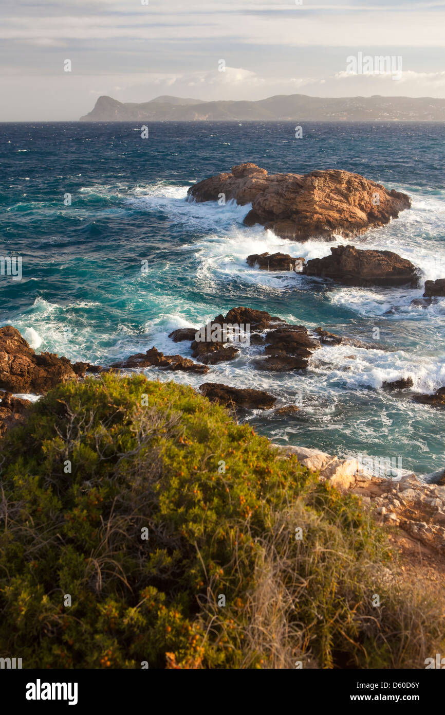 Punta de Sa Torre cape, Ibiza, Illes Balears, Spagna Foto Stock