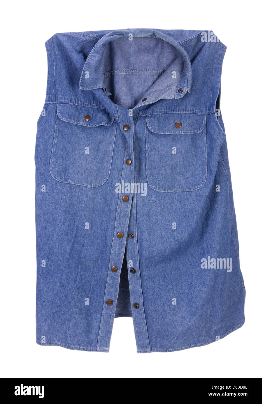 Vecchia donna in cotone's rétro Giubbotto blu Foto Stock