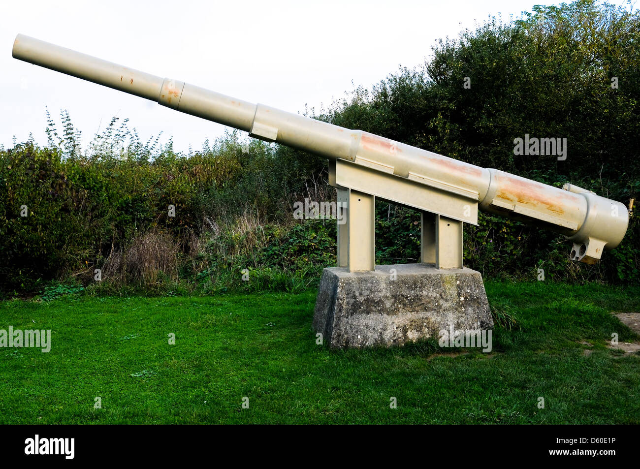Il cannone A la Pointe du Hoc in Criqueville sur Mer Foto Stock