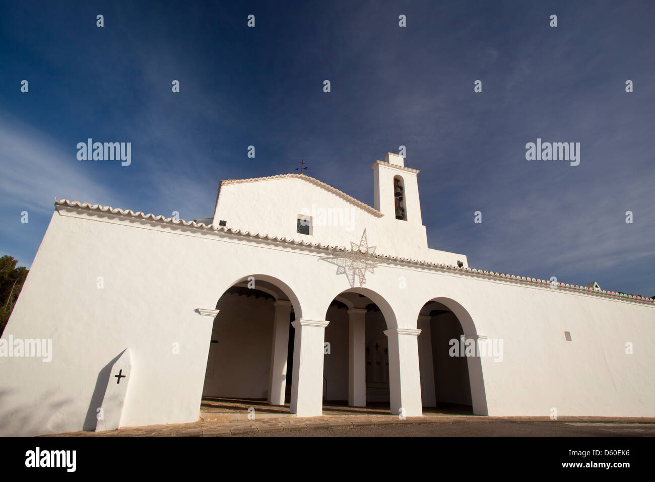Chiesa di Sant Mateu d'Albarca, Ibiza, Illes Balears, Spagna Foto Stock