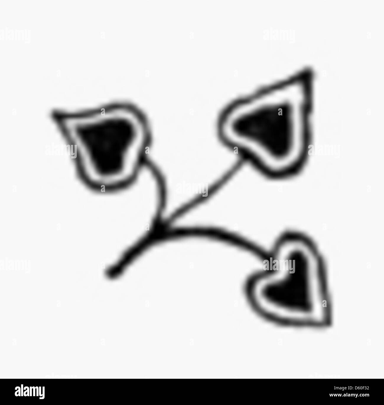 Un design ornamentale che mostra intricate fioriture, dimostrando l'uso di elementi decorativi nelle opere tipografiche e artistiche. Questo ornamento riflette probabilmente lo stile dell'arte della fine del XIX e dell'inizio del XX secolo. Foto Stock