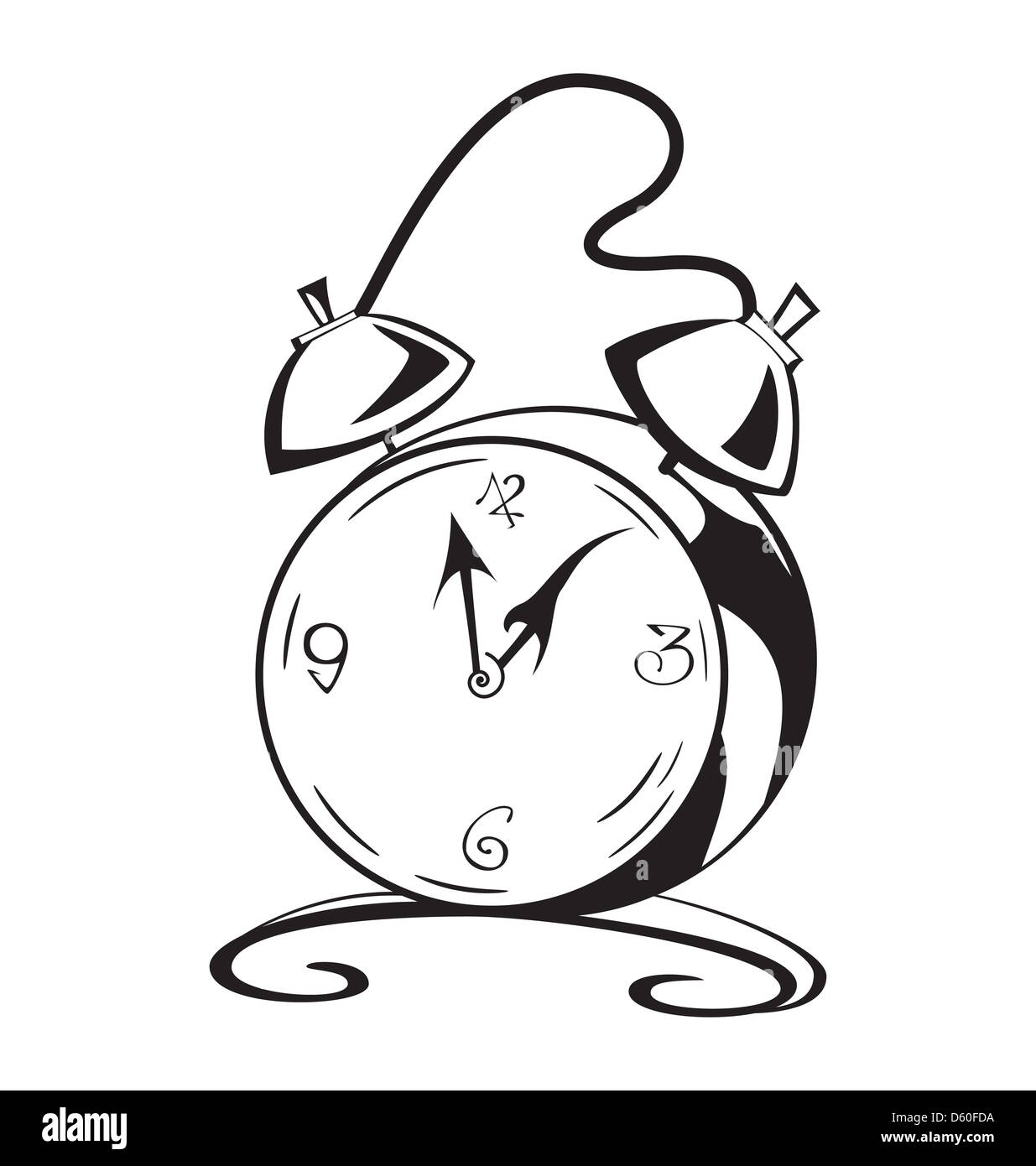 Bianco e nero orologio di contorno Foto Stock