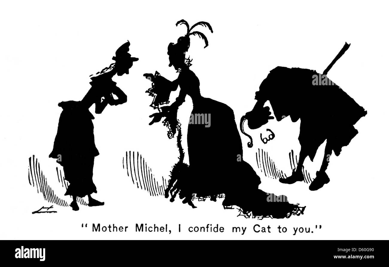 Un'illustrazione tratta da "The Story of a Cat" (1878), che mostra una silhouette di gatto semplice ed elegante. Questa immagine cattura il profilo aggraziato di un gatto, probabilmente parte di un libro per bambini o materiale educativo della fine del XIX secolo. Foto Stock