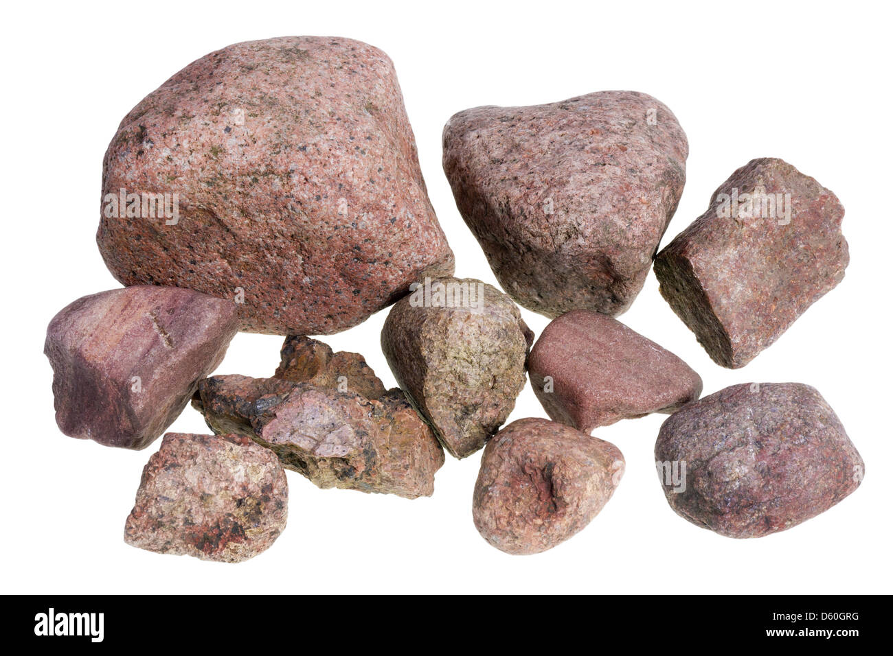 Rosso pietre di strada Foto Stock