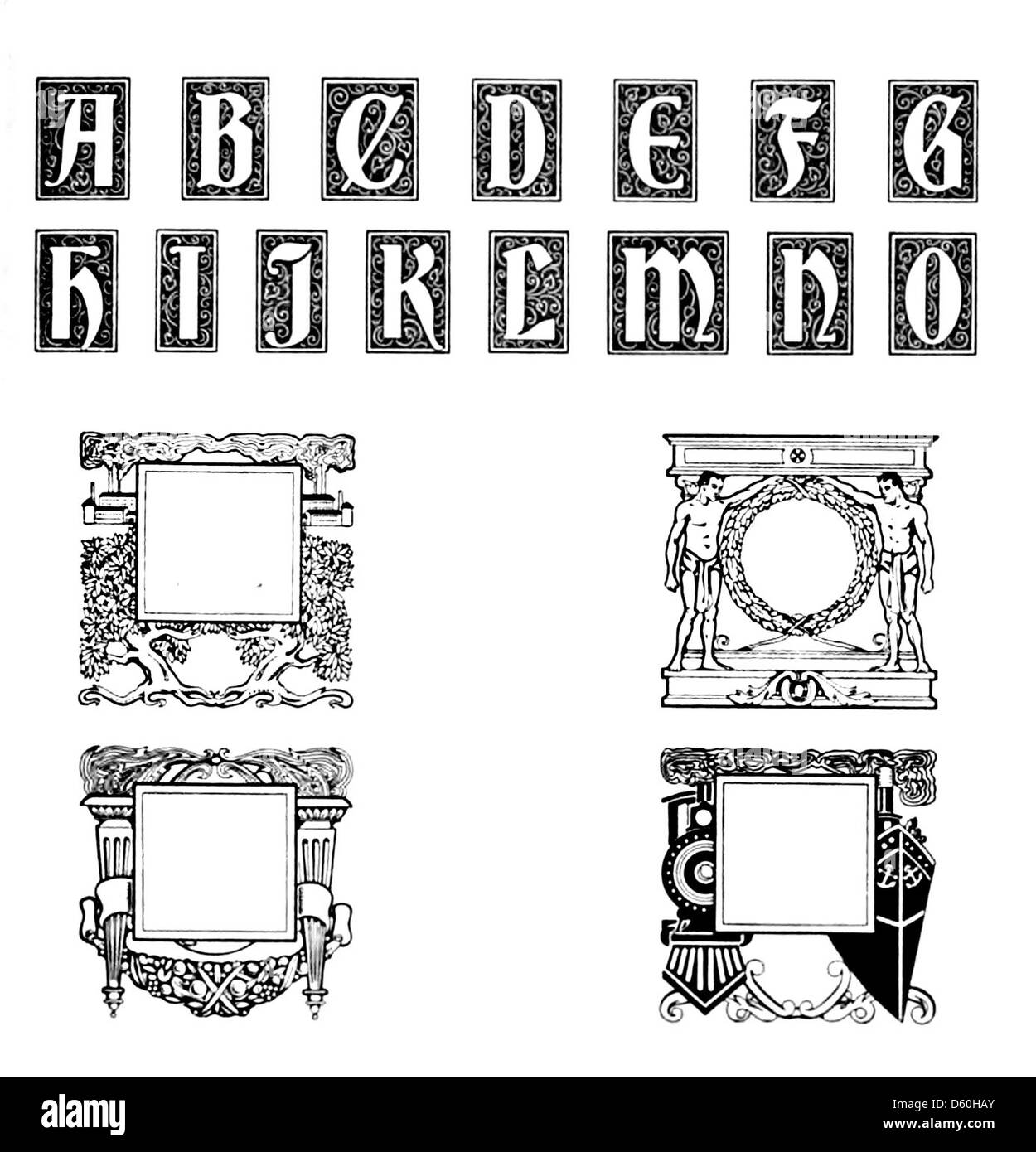 Il *American Specimen Book of Type Styles*, pubblicato nel 1912, funge da catalogo completo di caratteri e materiali di stampa disponibili durante l'inizio del XX secolo. Questo libro ha fornito esempi di stili di testo utilizzati nella stampa, aiutando stampanti e progettisti a scegliere con cognizione di causa la tipografia e il layout. Foto Stock