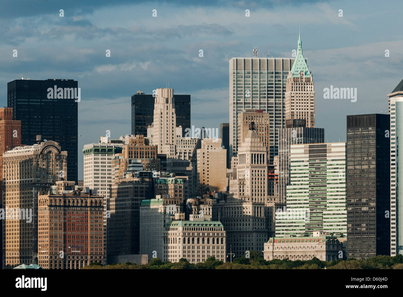 Downtown Skyline di Manhattan senza l'ex World Trade Center di New York City Foto Stock