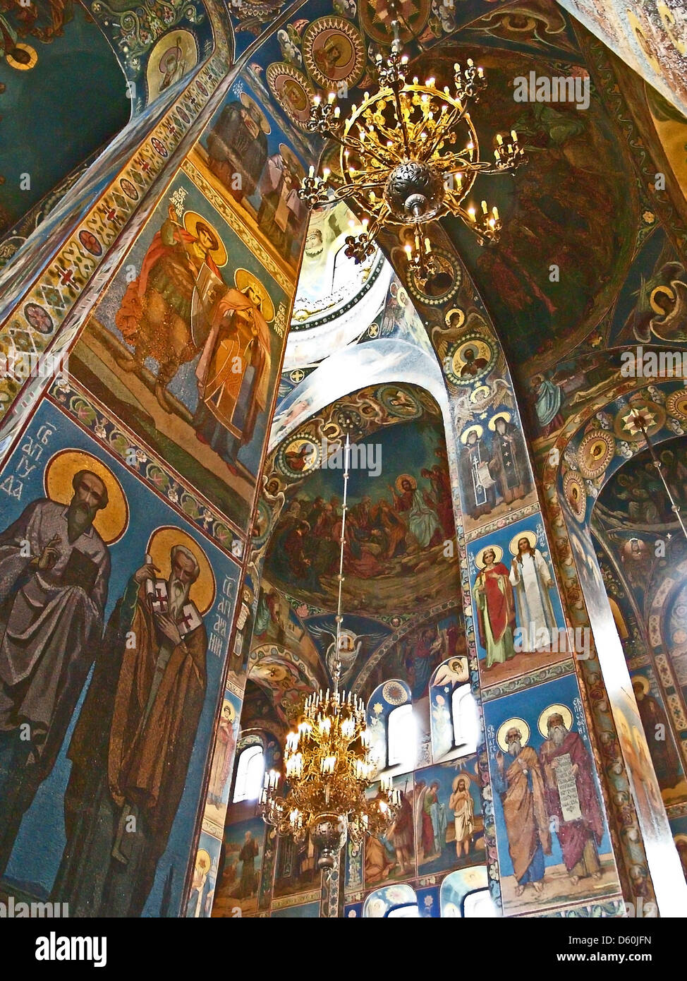 L interno della Chiesa del Sangue Versato,Saint Petersburg Foto Stock