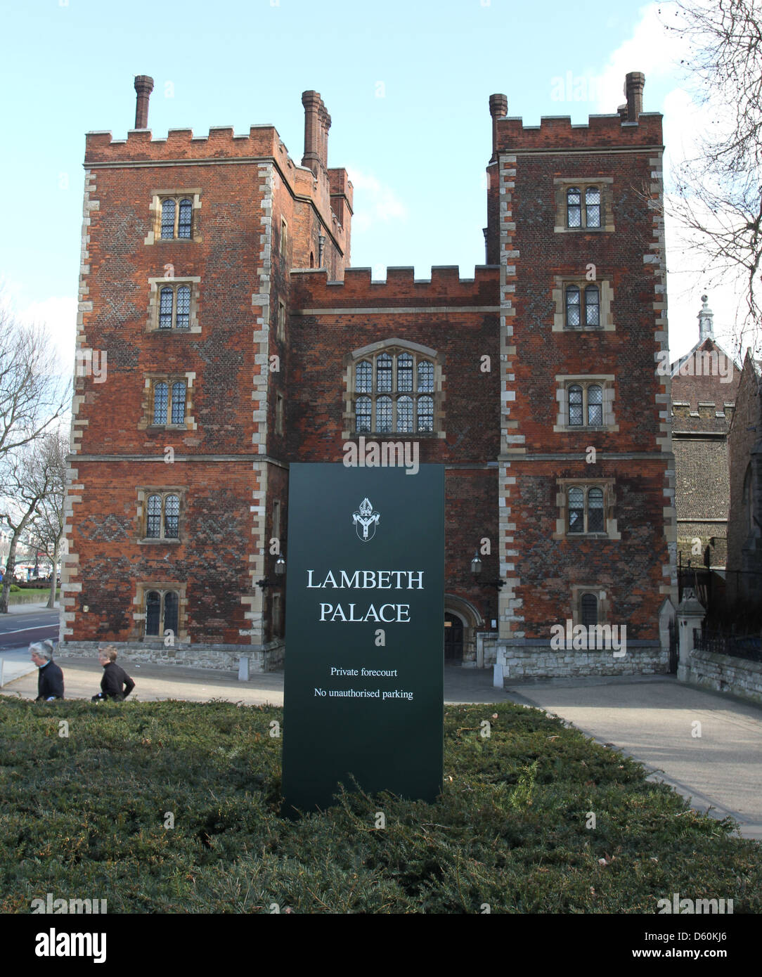 Esterno di Lambeth Palace di Londra REGNO UNITO Aprile 2013 Foto Stock