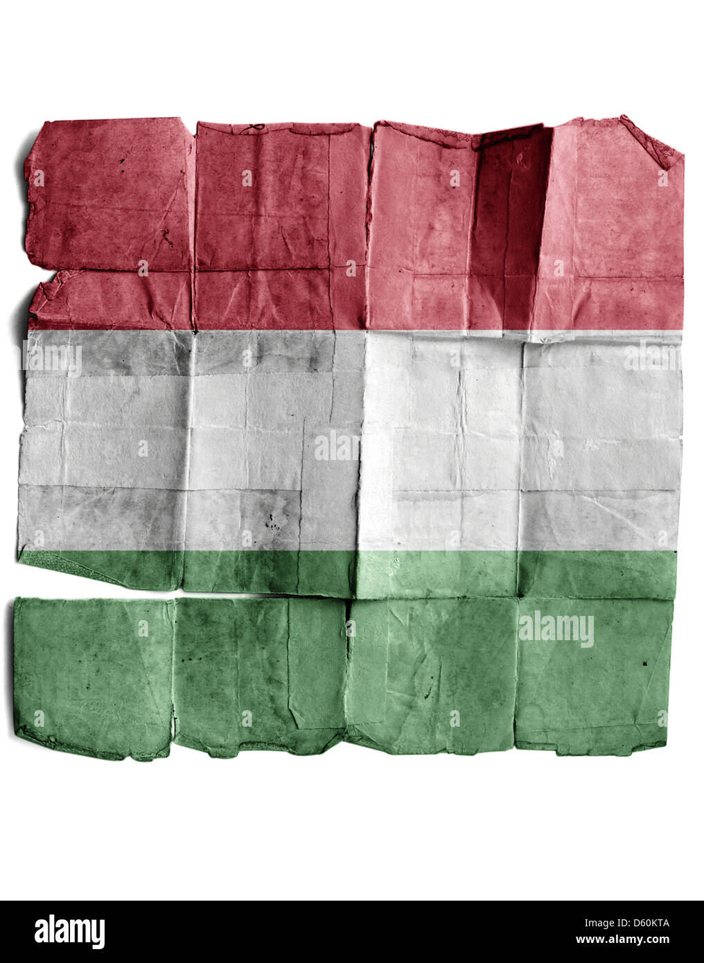 Ungheria bandiera sulla vecchia carta. Foto Stock