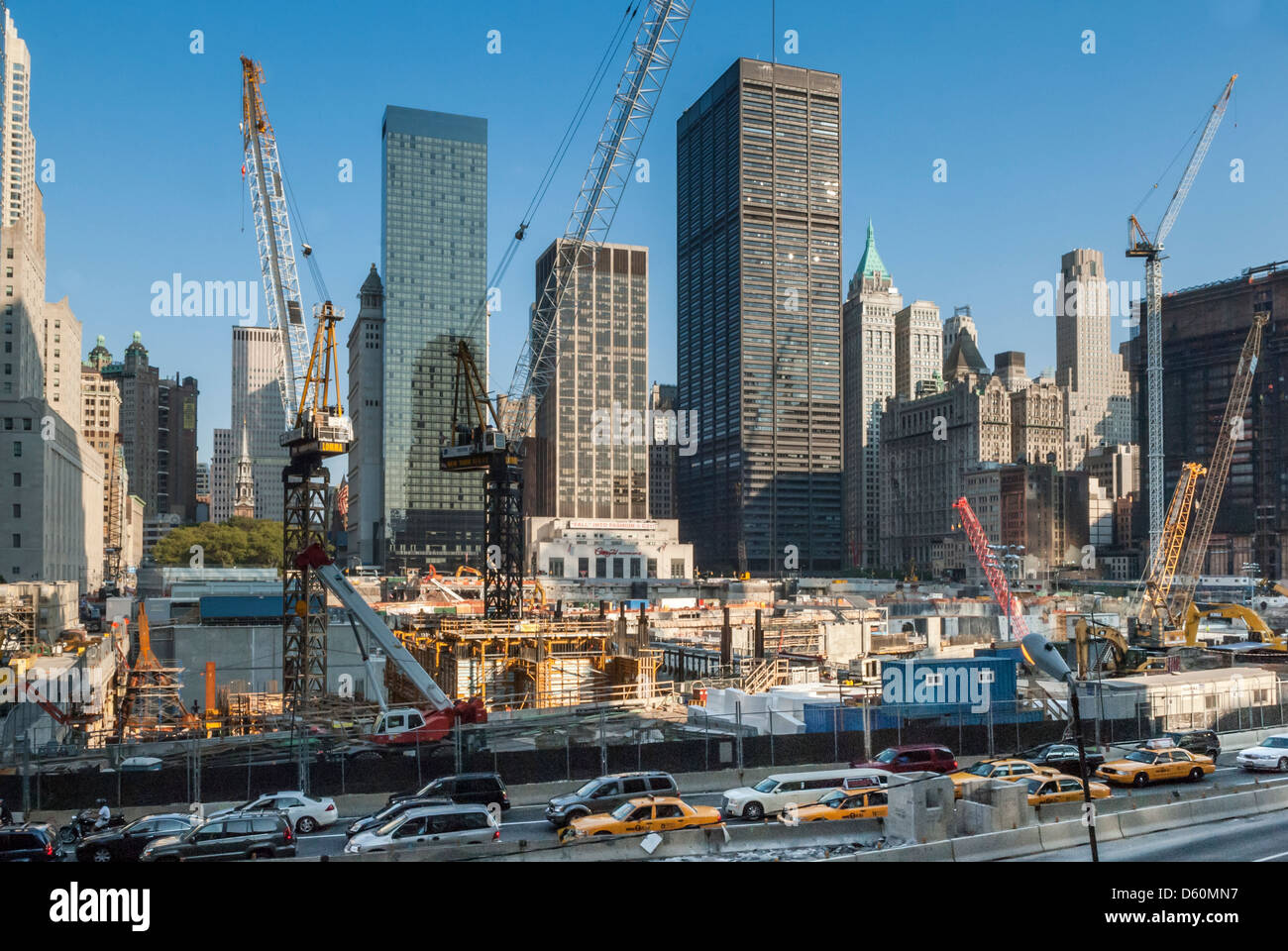 Sito in costruzione a GROUND ZERO, Manhattan, New York, New York, Stati Uniti d'America, USA, PublicGround Foto Stock