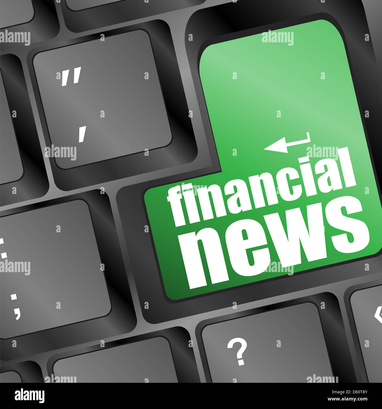 Notizie finanziarie pulsante sulla tastiera del computer Foto Stock