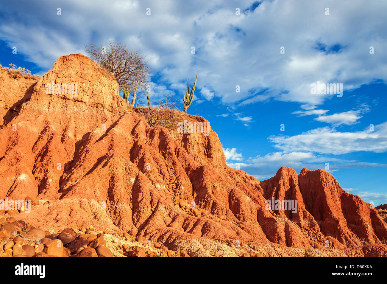 Drammatica red rock formazione nel deserto di Tatacoa in Huila, Colombia Foto Stock