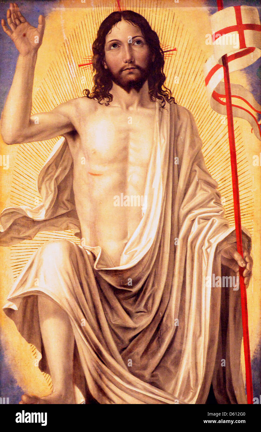 Cristo Risorto dalla tomba di Ambrogio Bergognone Foto Stock