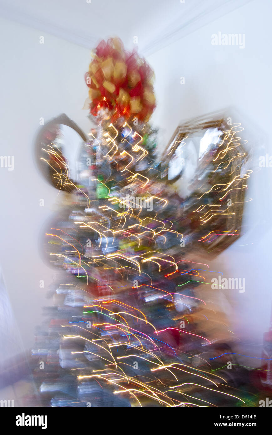 Immagini Di Natale Movimento.Movimento Sfocato Illuminato Di Albero Di Natale Close Up Foto Stock Alamy