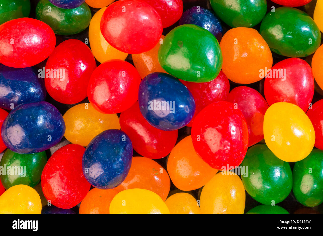 Colorato jelly bean caramelle sul display Foto Stock