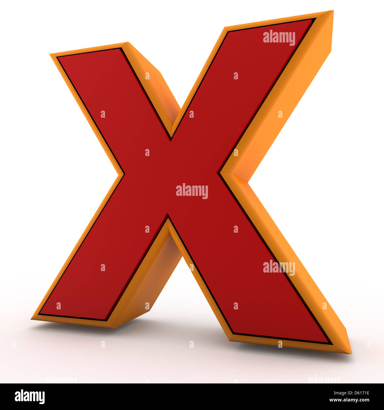 3d alfabeto, lettera X isolato su sfondo bianco Foto Stock