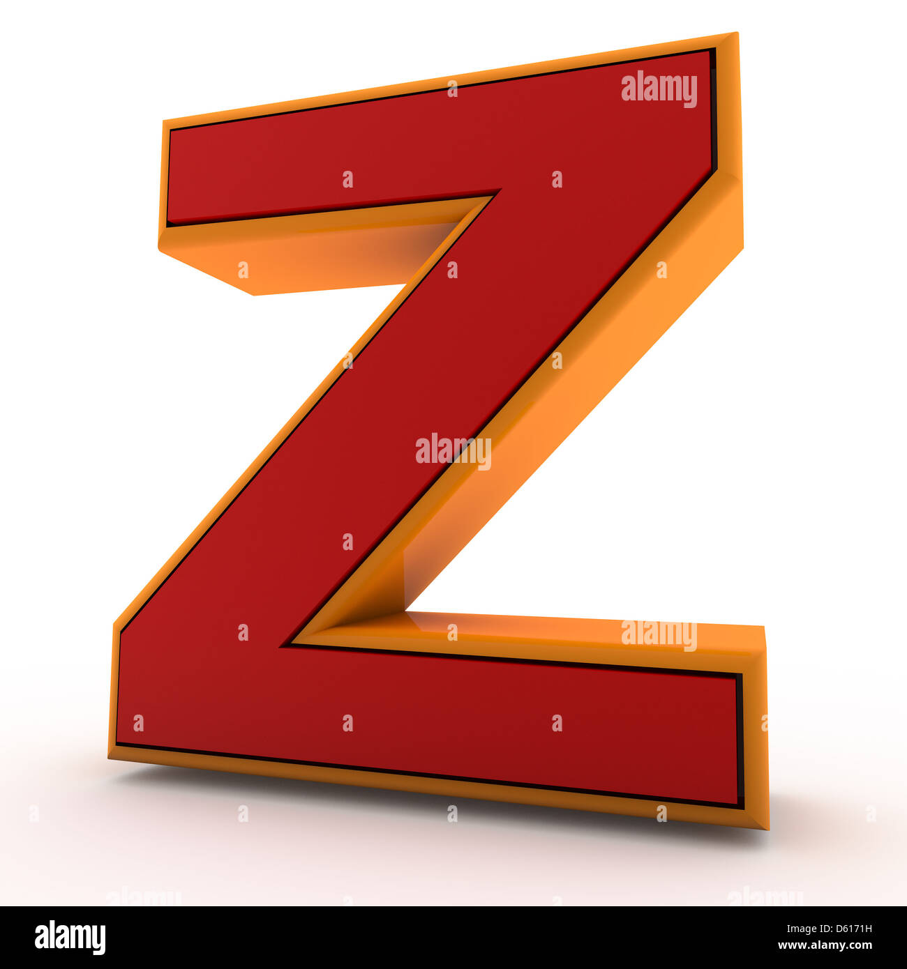 3d alfabeto, lettera Z isolato su sfondo bianco Foto Stock