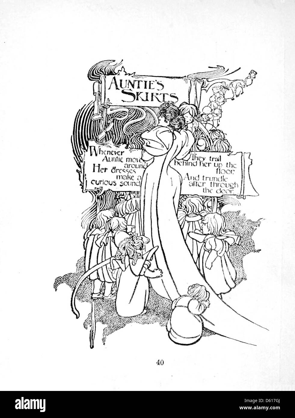 Questa fotografia del 1902 mostra un momento tenero nella vita di un bambino, sullo sfondo di un lussureggiante giardino. L'immagine riflette i temi della semplicità, dell'innocenza e della natura che si trovano nell'amata raccolta di poesie di Robert Louis Stevenson. Foto Stock