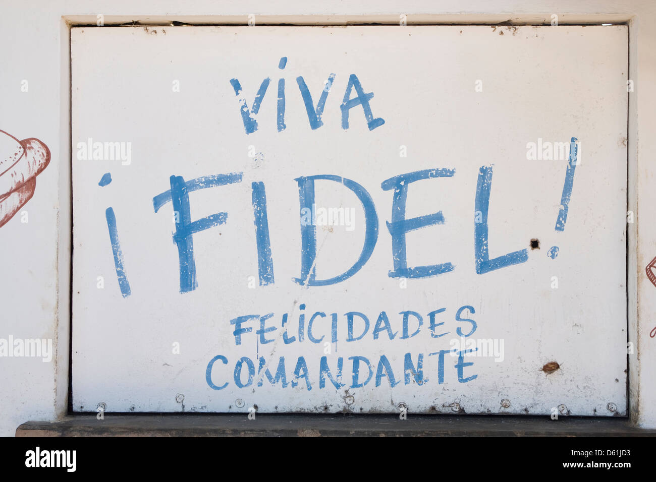 Cuba: Fidel Castro graffiti Foto Stock