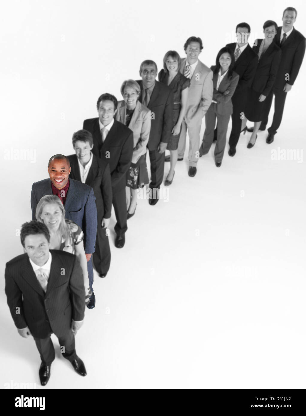 Ritratto di multi-etnico team business in piedi in linea Foto Stock