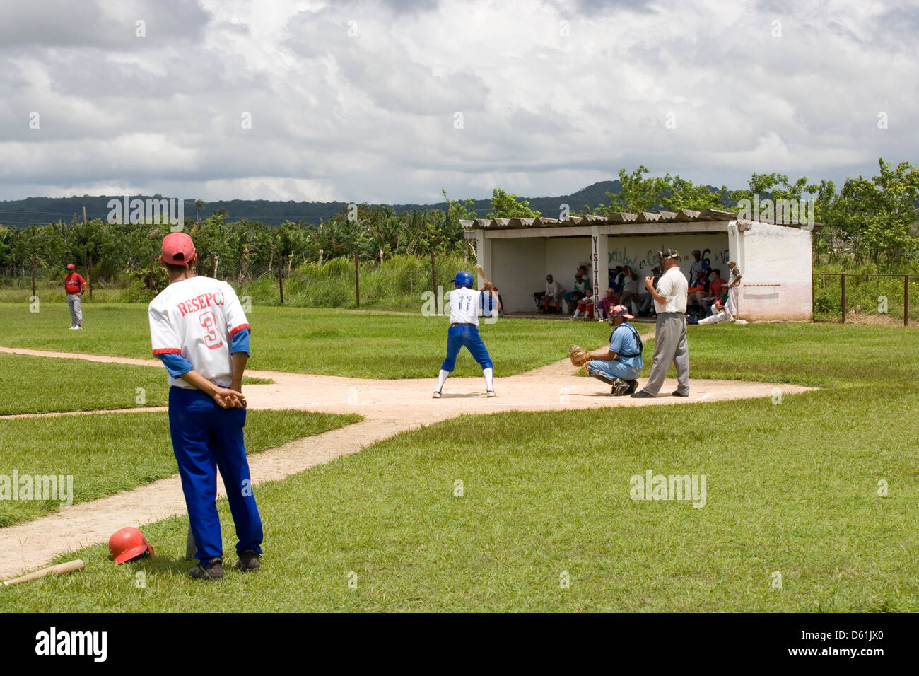 Cuba: villaggio di baseball gioco Foto Stock