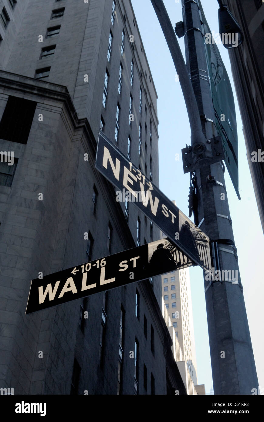 Wall Street, il Quartiere Finanziario, Manhattan, New York, New York, Stati Uniti d'America Foto Stock