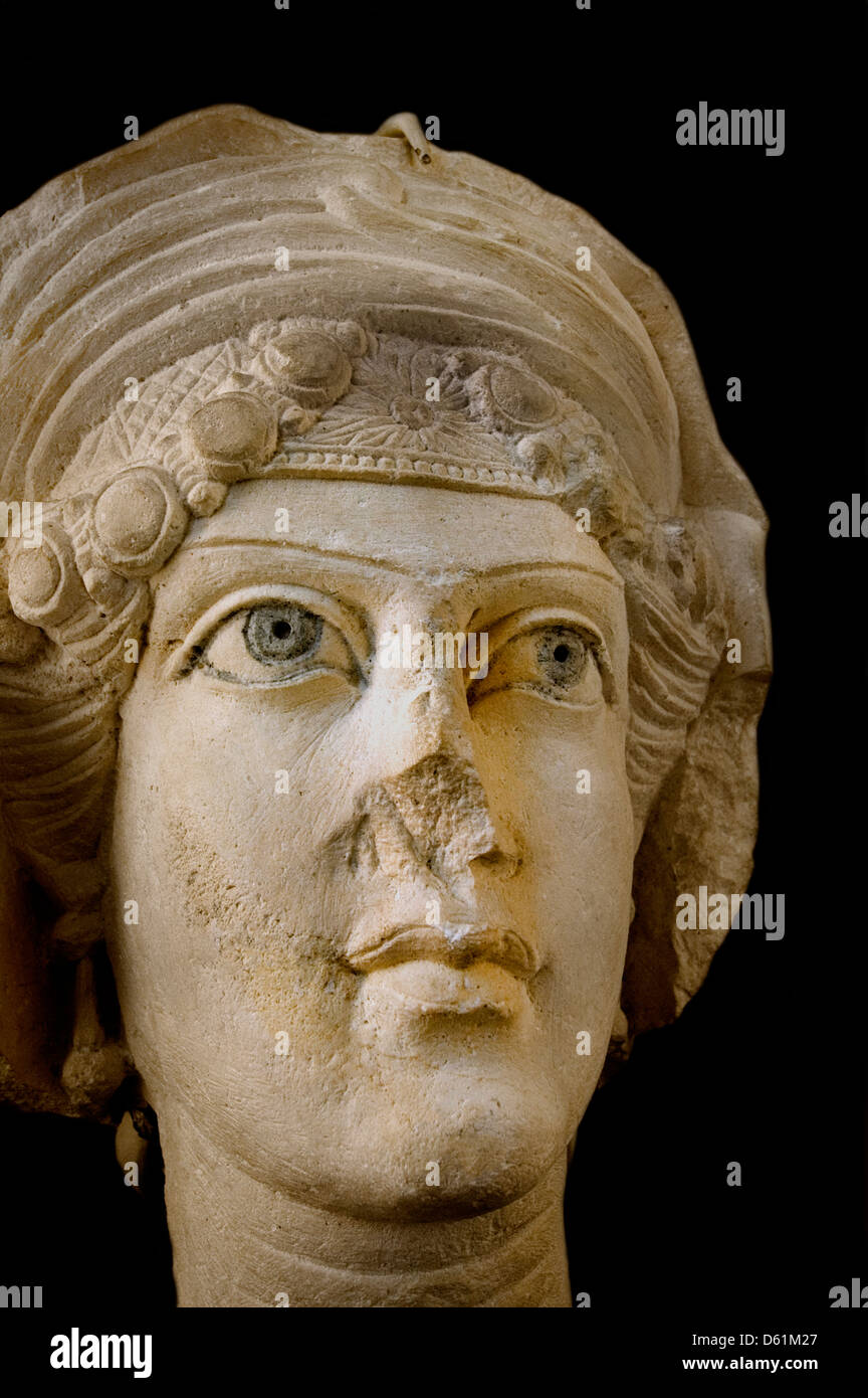 Buste de donna 2 Cent Palmyra Siria Syrian Museum Foto Stock