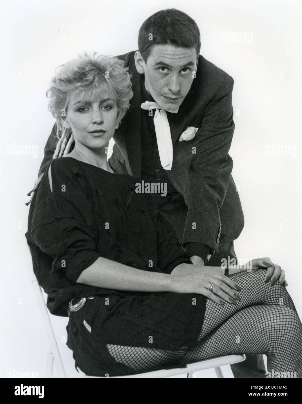 JULES HOLLAND e Leslie cenere come presentatori del tubo TV rock show nel 1983 Foto Stock