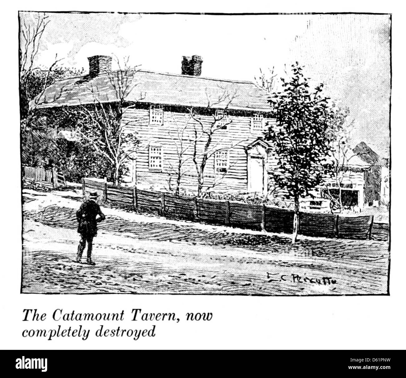 Questo lavoro del 1917 esplora la rivoluzione americana, concentrandosi su siti significativi come la Catamount Tavern in Inghilterra, e il contesto più ampio della guerra di indipendenza e il suo impatto su entrambe le sponde dell'Atlantico. Foto Stock