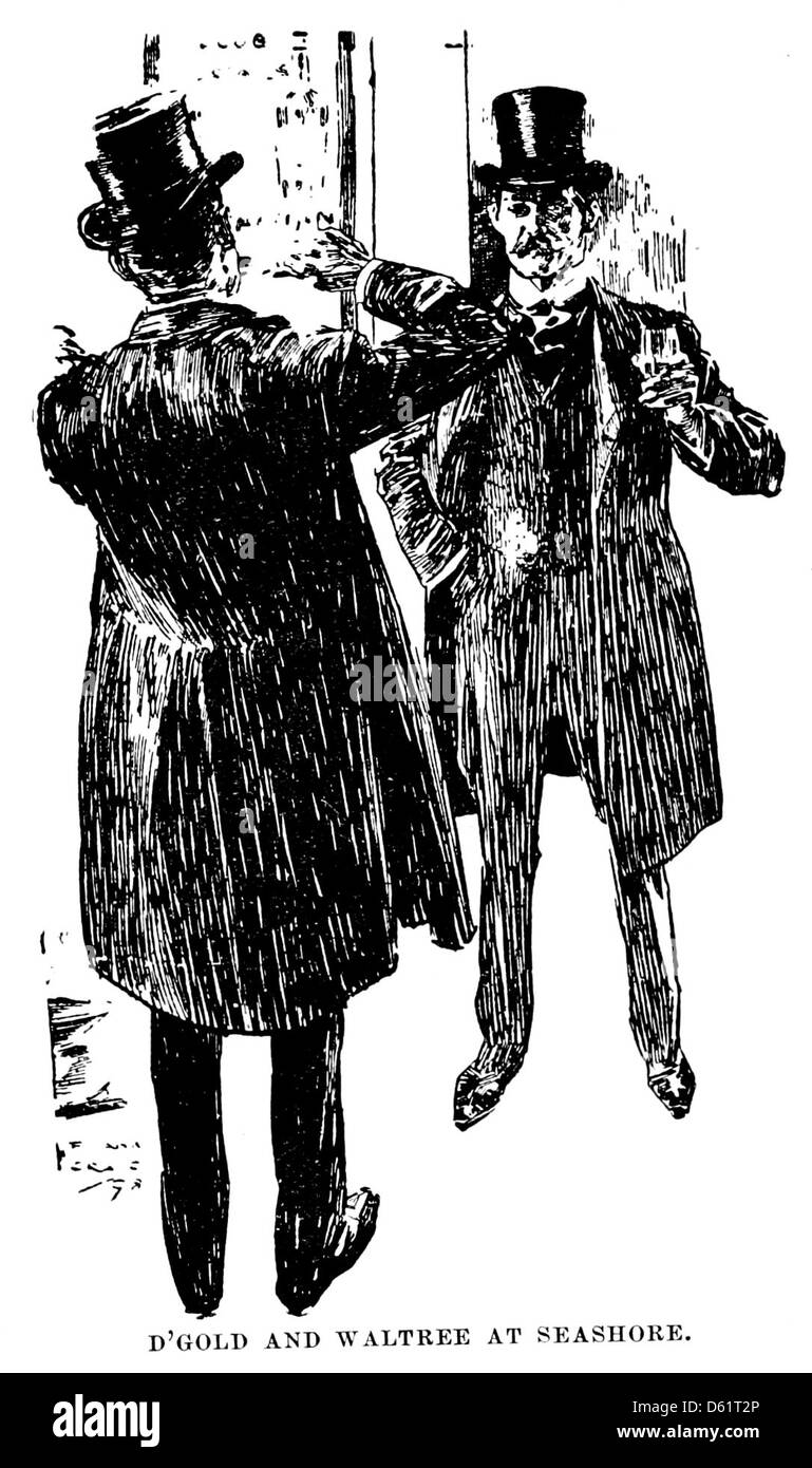 Questa immagine del 1900, intitolata *Una rosa che ha salvato*, raffigura un uomo vestito con un smoking con un cappello a cappello, simboleggiando eleganza e raffinatezza, possibilmente in un contesto romantico o drammatico. Foto Stock