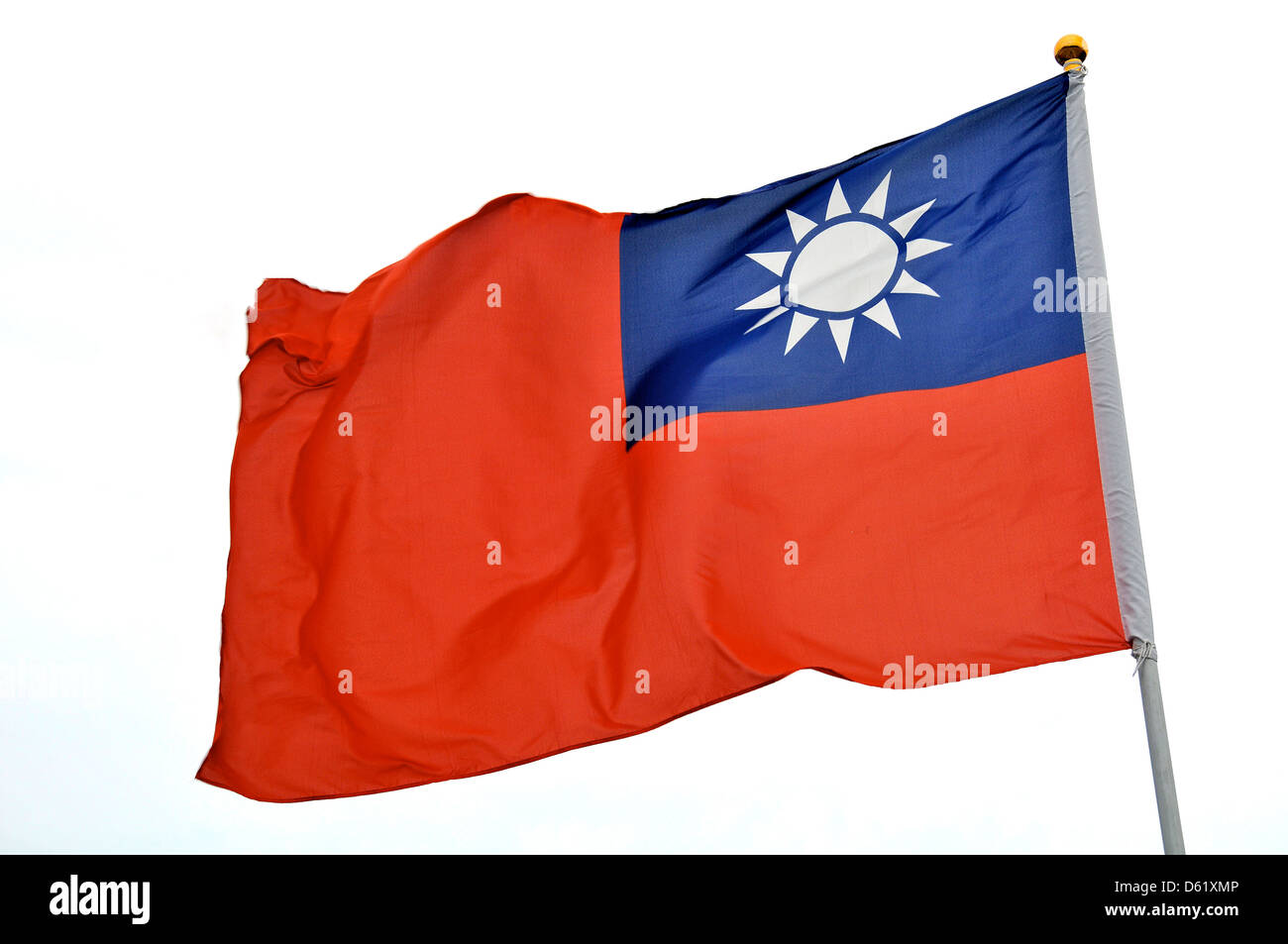 Bandiera di Taiwan sul pennone Foto Stock