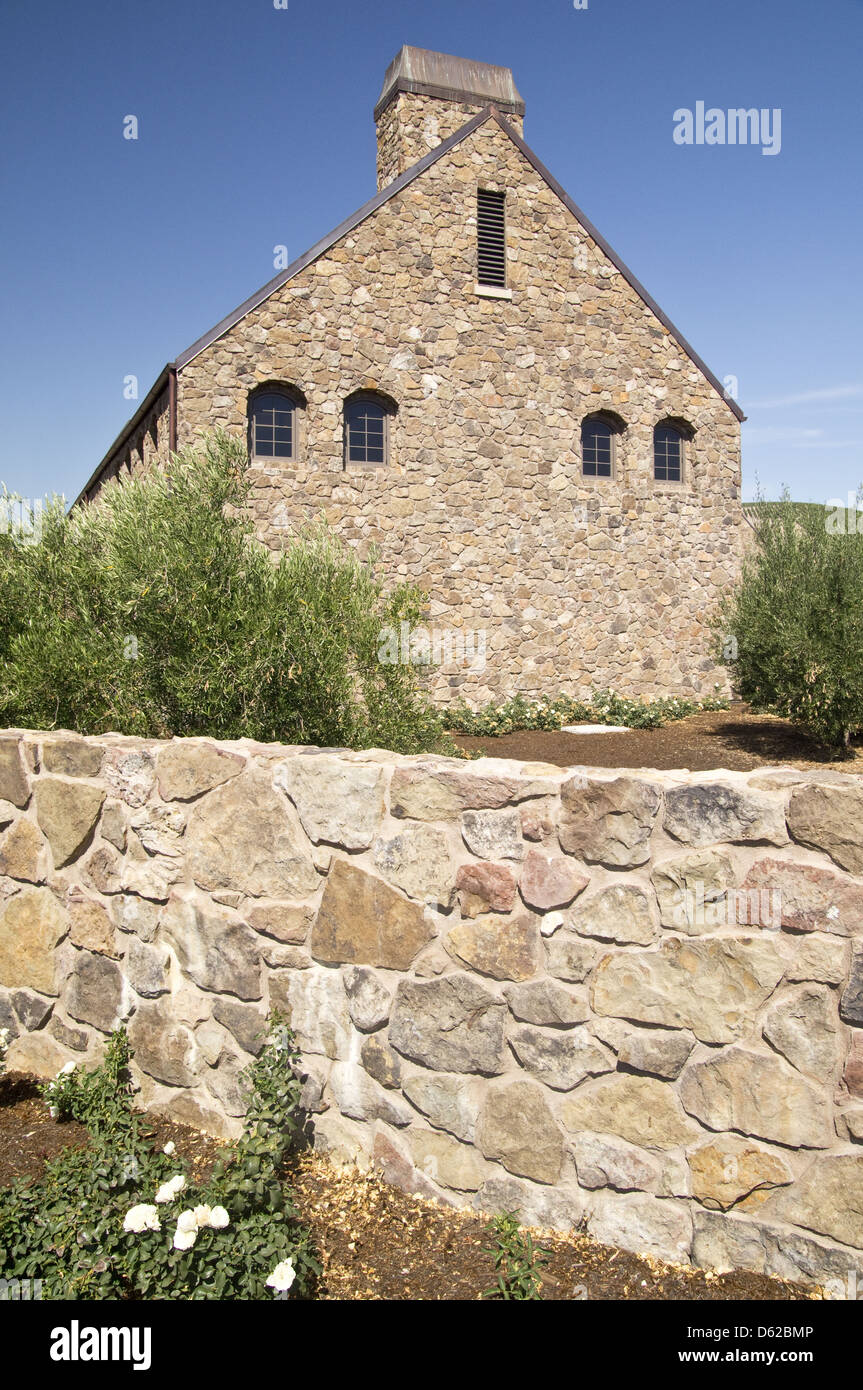 Rustico edificio in pietra e la parete Foto Stock