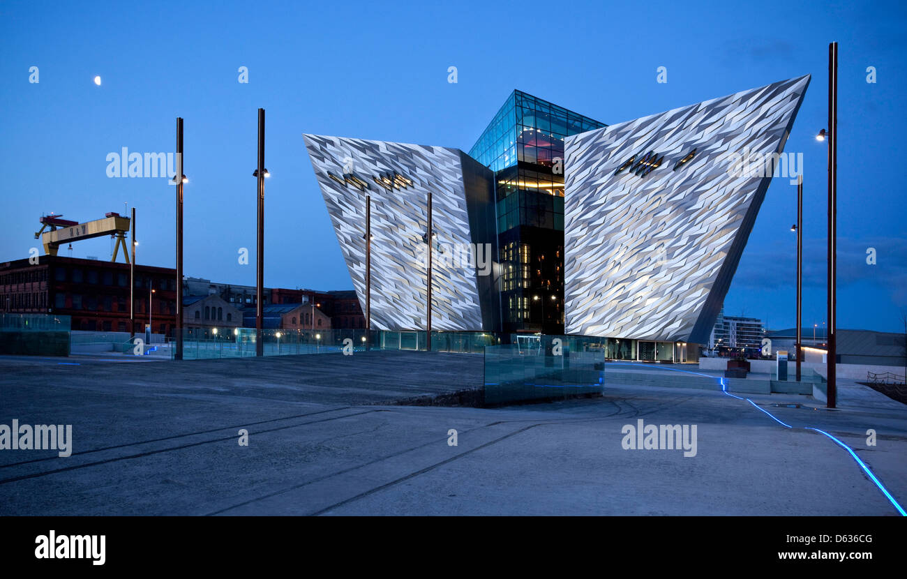 Titanic Edificio, Belfast, Titanic Quarter, Harland e Wolff,, in cantiere navale, museo, Attrazione, Exhibition, Belfast, Foto Stock