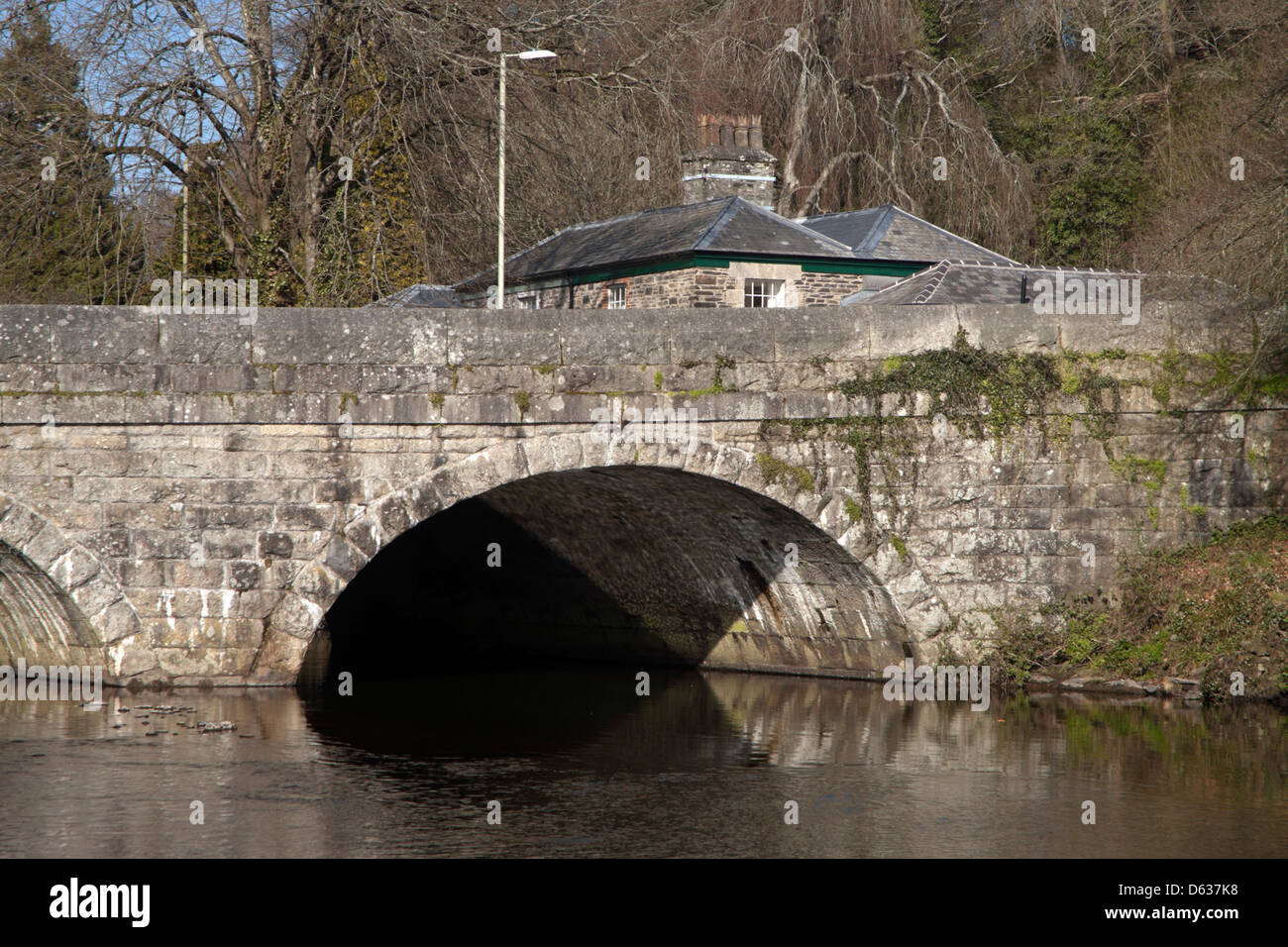 Ponte sul Fiume Tavy in Tavistock, Devon, Inghilterra, Regno Unito Foto Stock