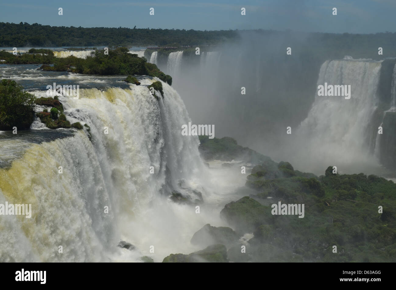 Devils sezione di gola delle Cascate di Iguassù, Brasile e Argentina Foto Stock