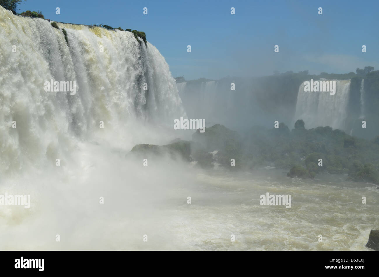 Devils sezione di gola delle Cascate di Iguassù, Brasile e Argentina Foto Stock