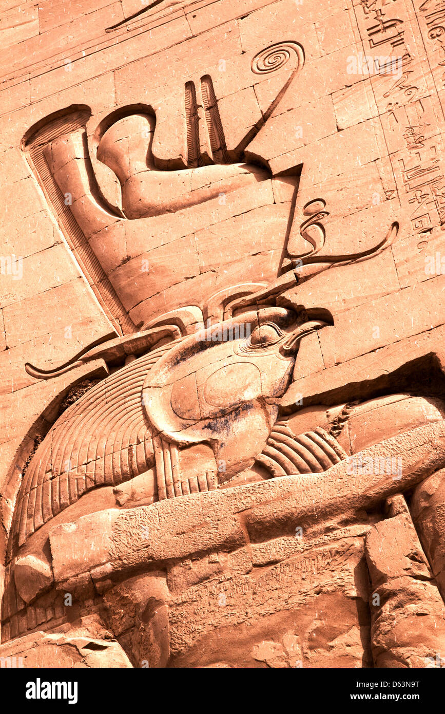 Il dio Horus di Edfu Foto Stock