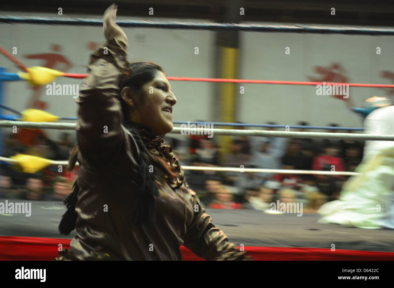 Femmina azione di wrestling a La Paz, in Bolivia Foto Stock