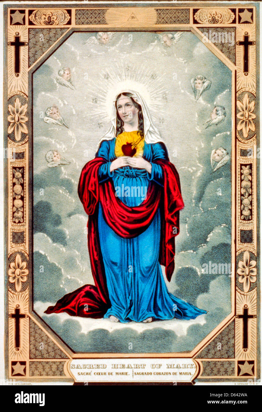 Sacro Cuore di Maria: sacre ́coeur de Marie / Sagrado Corazon de Maria, circa 1848 Foto Stock