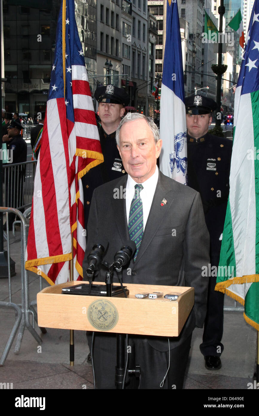 Il sindaco Michael Bloomberg 250 annuale di San Patrizio Parade New York City, Stati Uniti d'America Foto Stock