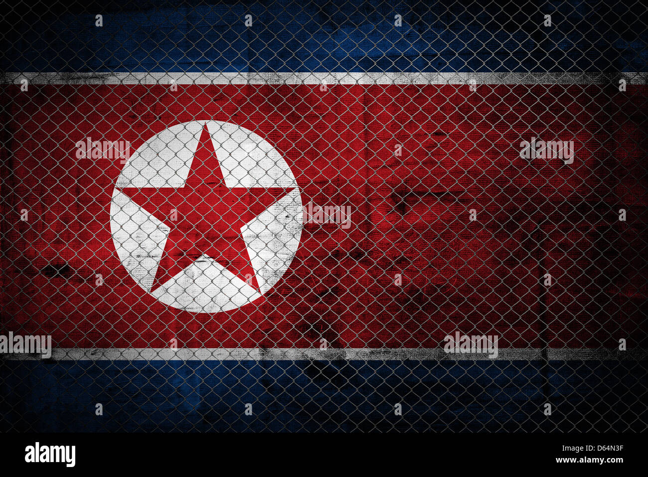 La corea del nord bandiera grunge. Bandiera od Corea del Nord la sovrapposizione di grunge texture. Foto Stock